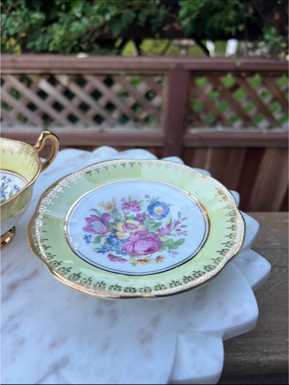 Regency Bone China Floral Teacup and Saucer Set - Picture 5 of 7